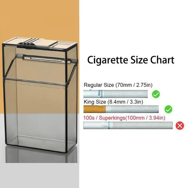 Alt view image 4 of 4 - 2 Pack Acrylic Transparent Cigarette Case, King Size 85mm, 20 Capacity, Portable Display Box for Men Women Home Office, Clear