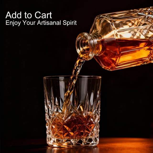 Alt view image 5 of 7 - 32oz Glass Whiskey Decanter With Airtight Geometric Stopper For Liquor, Vodka, Bourbon, Scotch, Brandy, Wine