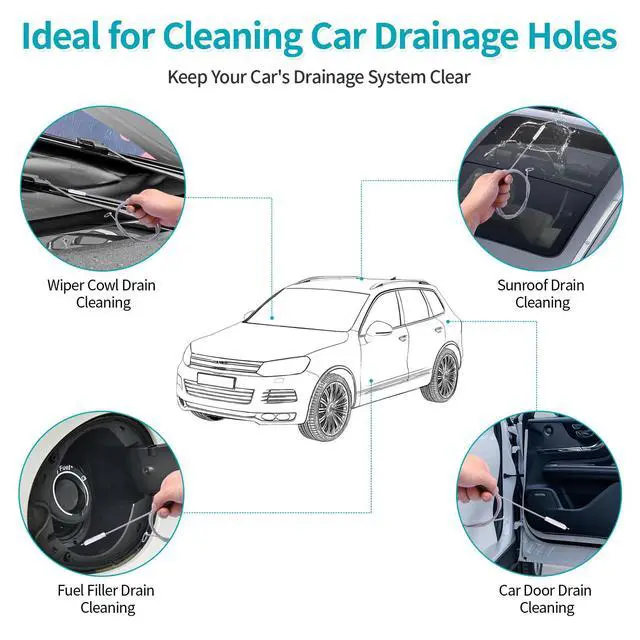 Alt view image 5 of 7 - 2-Pack 64-Inch Flexible Sunroof Drain Cleaning Brush, Tube Cleaner for Dishwasher Drain Hose, Bathroom