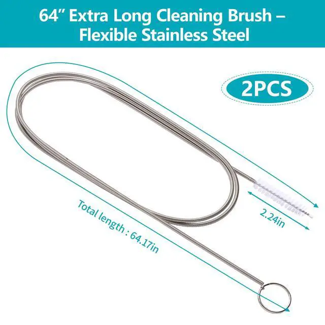 Alt view image 7 of 7 - 2-Pack 64-Inch Flexible Sunroof Drain Cleaning Brush, Tube Cleaner for Dishwasher Drain Hose, Bathroom