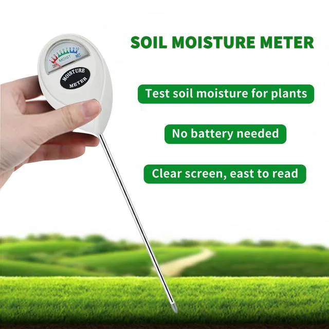 Alt view image 6 of 7 - Soil Moisture Meter, Plant Water Meter, Hygrometer for Indoor Outdoor Plant Care, No Battery Needed (White)