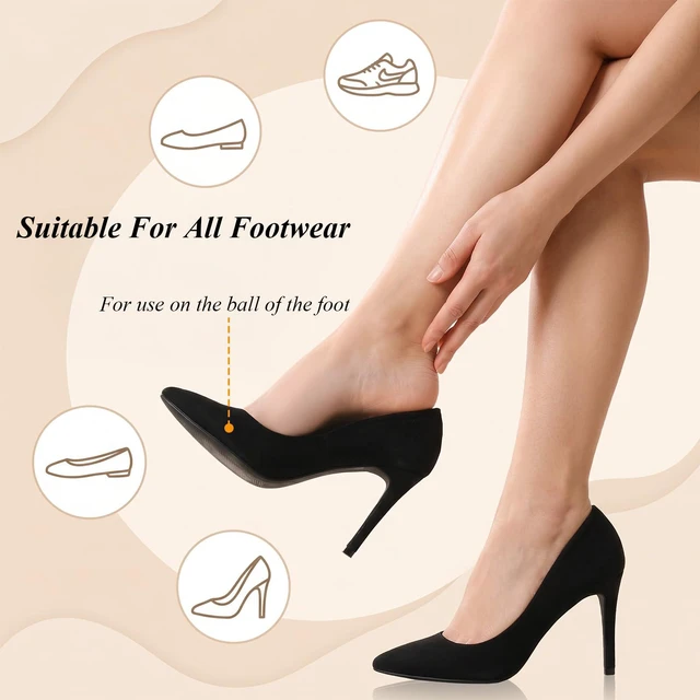 Alt view image 6 of 7 - Metatarsal Pads for Women, High Heel Ball of Foot Cushions, Non-Slip Heel Inserts, One Size Fits All (Clear, 3 Pairs)