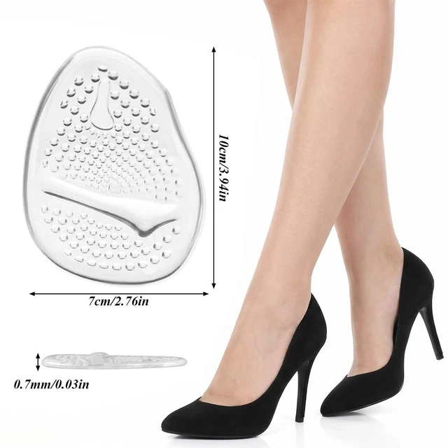 Alt view image 5 of 7 - Metatarsal Pads for Women, High Heel Ball of Foot Cushions, Non-Slip Heel Inserts, One Size Fits All (Clear, 3 Pairs)