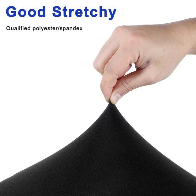 Alt view image 2 of 7 - Xthrotsenk 2-Pack Bar Stool Covers Black Round High Elastic Slipcovers Soft Cushion Washable Fit for Dia 11-14in Bar Chair for Home Bar Hotel Market