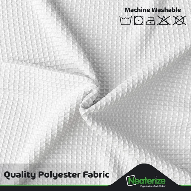 Alt view image 3 of 7 - NEATERIZE Hotel Style White Waffle Fabric Shower Curtain 72x72Inches