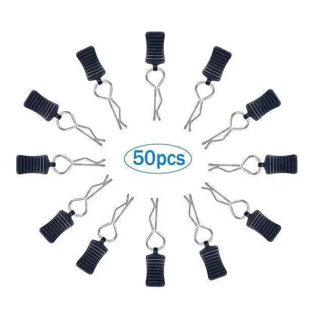 Alt view image 2 of 5 - 50pcs RC Body Clips with Pull Tabs 1.2mm Silver for 1/8 1/10 1/12 Scale Traxxas Redcat Axial Arrma HSP HPI Himoto Tamiya RC Car Truck Buggy
