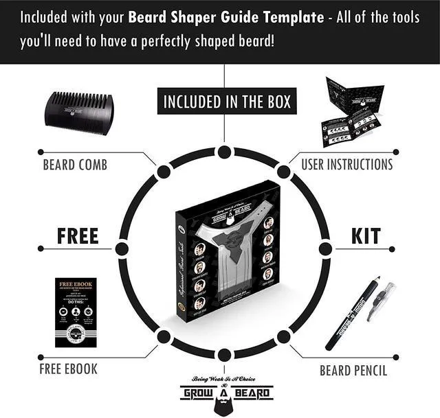 Alt view image 2 of 6 - Beard Shaper Barber Pencil, Beard Lineup Guide Template with Beard Comb, Perfect for Styling and Edging