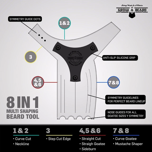 Alt view image 4 of 6 - Beard Shaper Barber Pencil, Beard Lineup Guide Template with Beard Comb, Perfect for Styling and Edging