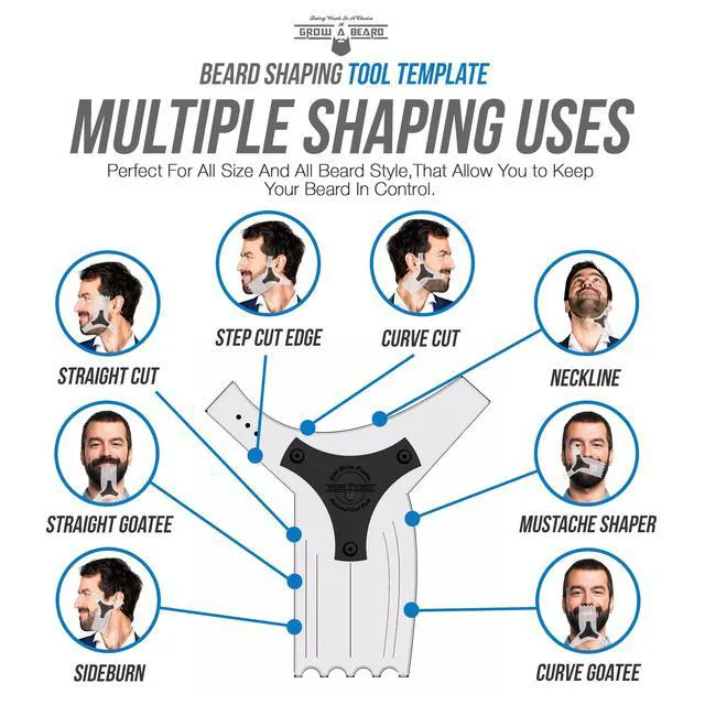 Alt view image 5 of 6 - Beard Shaper Barber Pencil, Beard Lineup Guide Template with Beard Comb, Perfect for Styling and Edging