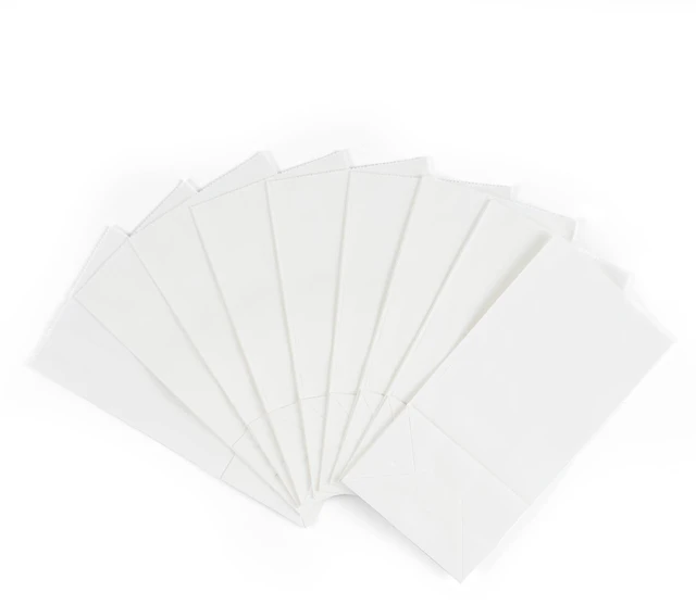 Alt view image 3 of 5 - 50pcs Mini Size 1LB 3.5x2.2x7Inches White Kraft Paper Grocery Bags for Cookies Candy Craft