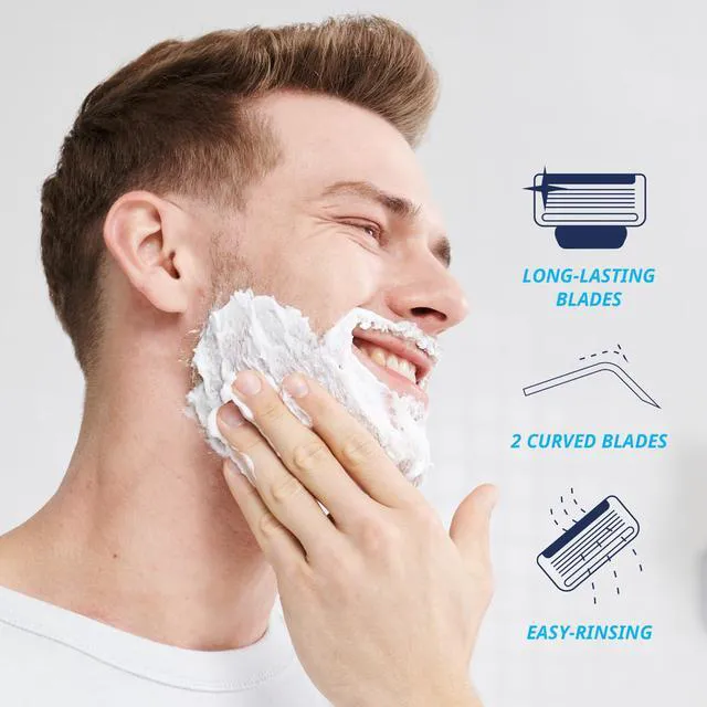 Alt view image 7 of 7 - Dorco Pace 2 Disposable Razors for Men, 30 Count, 2-Blade, Open-Flow for Easy Rinsing, Lubricating Strip, Travel and Everyday Use
