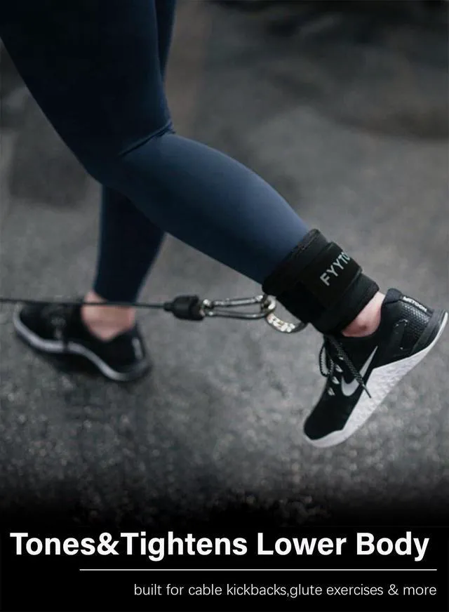 Alt view image 6 of 6 - Ankle Strap (Pair) for Cable Machine, Kickbacks, Leg Extensions, Lower Body Exercises, Glute Workouts, Booty Hip Abductor Exercises, Home & Gym