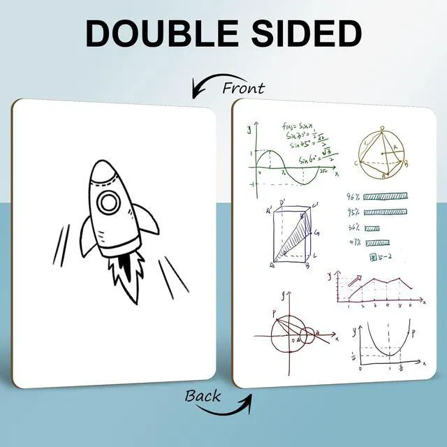 Alt view image 4 of 6 - 6 Pack Small Dry Erase Whiteboards 9" x 12" Classroom Personal Lapboards with Mini Erasers and Colored Pens