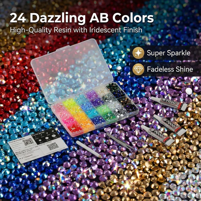 Alt view image 5 of 7 - 35000Pcs 3mm Rhinestones Jelly Gems Flatback Resin Bedazzling Kit