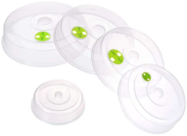 Main image of 5 Microwave Plate Covers with Adjustable Steam Vents, Splatter Covers, Mixed Sizes for Large and Small Plates and Bowls