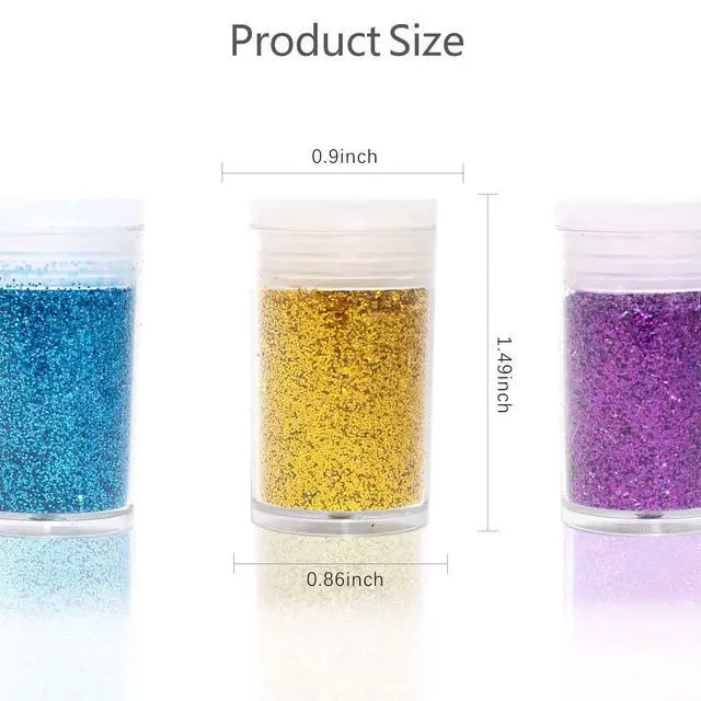 Alt view image 2 of 7 - 24 Colors Glitter Set, Fine Glitter for Resin, Arts and Crafts Supplies, Festival Glitter Powder, Cosmetic Glitter for Body, Nail, Face, Hair, Eyeshadow, Lip Gloss Making