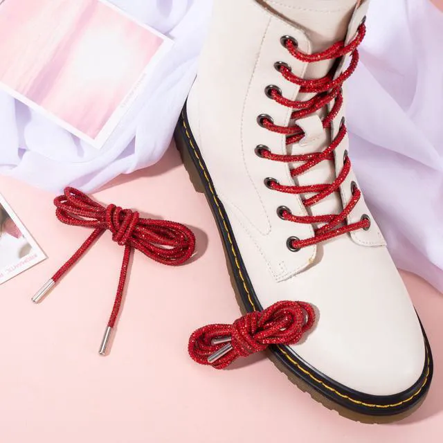 Alt view image 6 of 6 - PAGOW 1 Pair Glitter Rhinestone Crystal Round Shoe Laces for Sneakers, 47.2in(120cm)