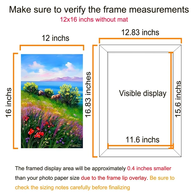 Alt view image 3 of 7 - BESCRCL 12x16 Wall Hanging Picture Frame, Black, 1 Pack