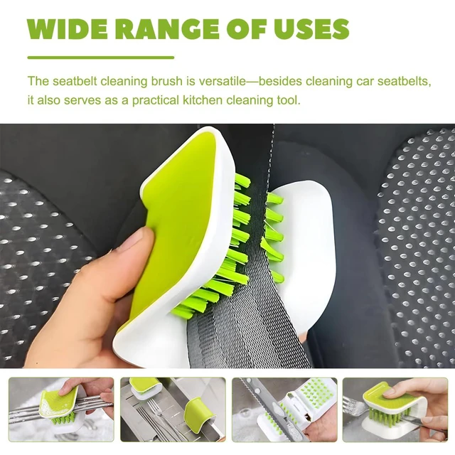 Alt view image 3 of 6 - Double Sided U-Shaped Seat Belt Cleaning Brush, Multifunctional Foldable Closed Structure Scrubber Washing Tool