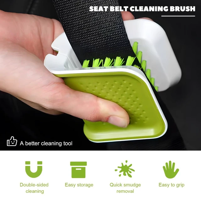 Alt view image 6 of 6 - Double Sided U-Shaped Seat Belt Cleaning Brush, Multifunctional Foldable Closed Structure Scrubber Washing Tool