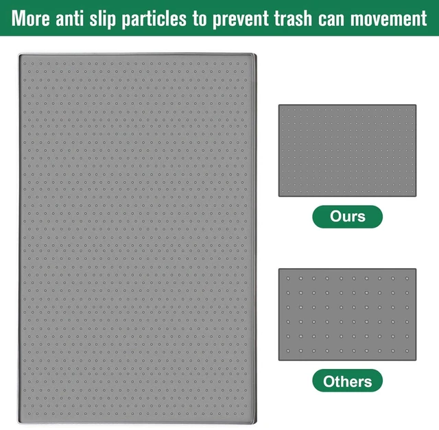 Alt view image 2 of 7 - Trash Can Mat, Silicone Non-Slip with Raised Edges, 11.8"x18.9", for Kitchen, Living Room, Bedroom