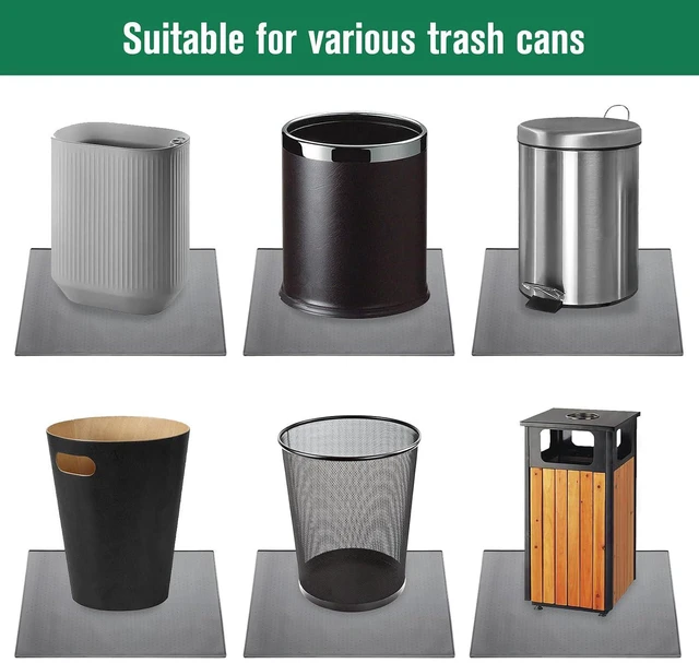 Alt view image 3 of 7 - Trash Can Mat, Silicone Non-Slip with Raised Edges, 11.8"x18.9", for Kitchen, Living Room, Bedroom