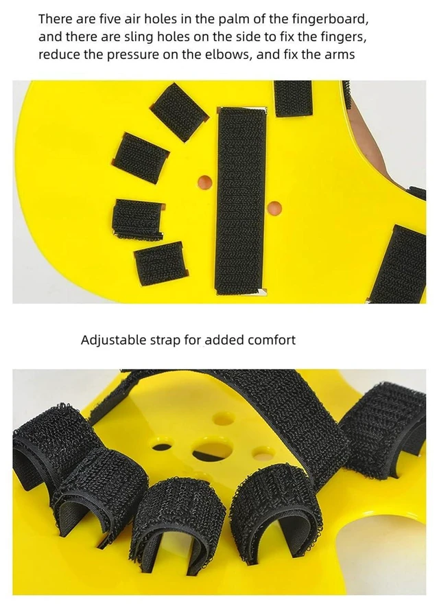 Alt view image 2 of 4 - Finger Orthotics Extended Type Fingerboard Stroke Hand Splint Training Support for Apoplexy Hemiplegia Rehabilitation Fit Left Right Hand Men Women Yellow
