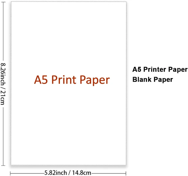 Alt view image 6 of 7 - A5 Printer Paper, 100 Sheets, 28lb Bond/70lb Text (105 gsm), Bright White, 5.83" x 8.27" (148 x 210 mm)