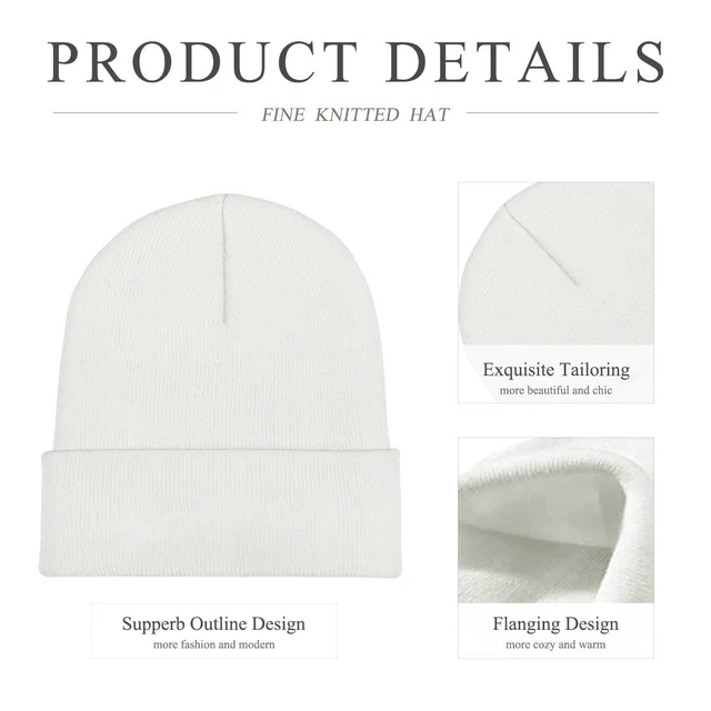 Alt view image 7 of 7 - Custom Design Your Own Image Text Logo Knit Cuffed Beanie Hat