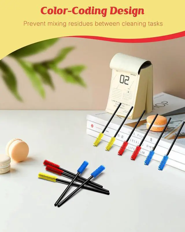 Alt view image 4 of 7 - Pawfly 18 Pcs Hummingbird Feeder Cleaning Brushes, Mini Nylon, Small Cleaner Brushes for Tiny Parts, 3 Colors
