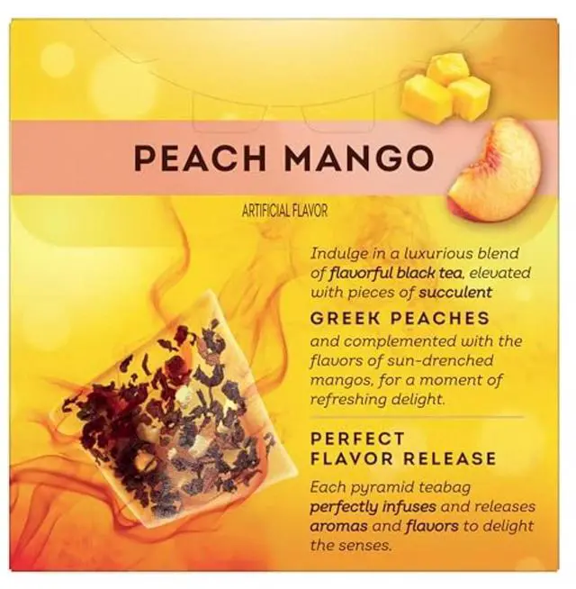 Alt view image 4 of 5 - Lipton Black Tea Peach Mango Pyramid Tea Bags, 20 Count