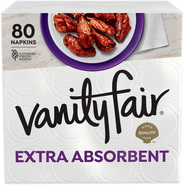 Main image of Vanity Fair Extra Absorbent Premium Paper Napkins, 80 Count