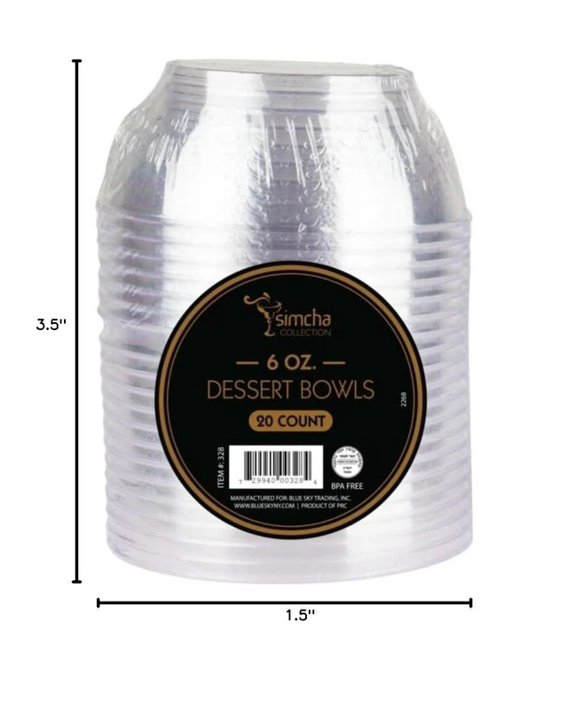 Alt view image 5 of 6 - Clear Plastic Bowls 6 oz, Disposable Serving Bowls for Parties and Weddings, Chip Bowls for Food and Candy Buffet (20-Pack)