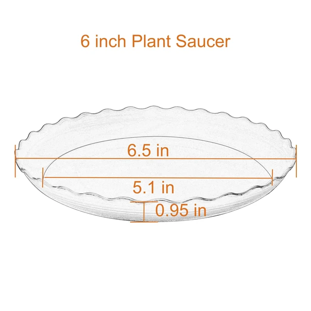 Alt view image 2 of 7 - 6-Pack 6-Inch Heavy Duty Plastic Plant Trays, No Drainage Holes, Indoor, Black