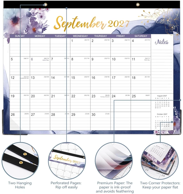 Alt view image 6 of 6 - 2026-2027 Desk Calendar - 18 Month Desk/Wall Calendar Runs from July 2026 to December 2027, 14.6" x 11.5" Desktop Calendar, Monthly Calendar 2026-2027 for Home Office, or School