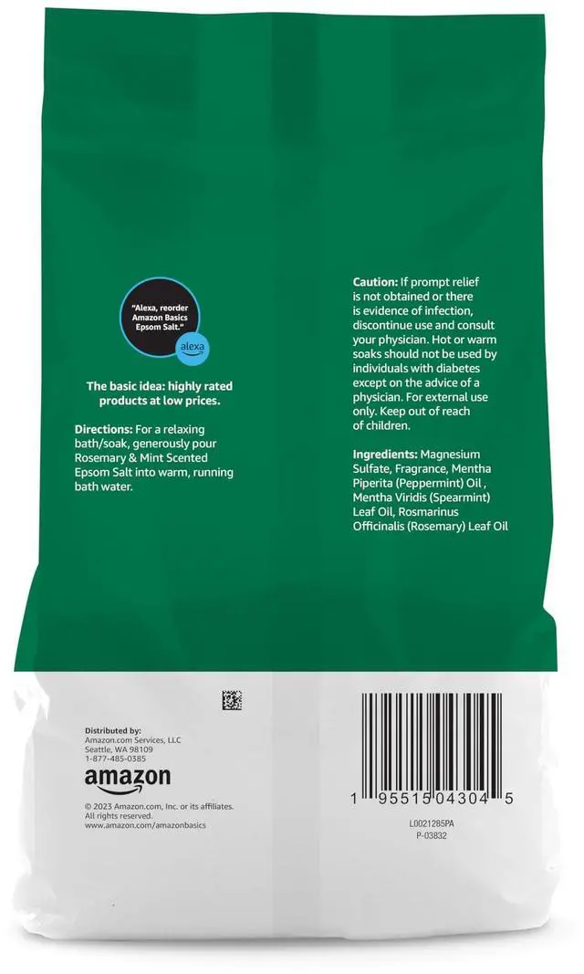 Alt view image 4 of 5 - Basics Epsom Salt Soaking Aid, Soothing Rosemary and Mint Scent, 3Pounds (1Pack)