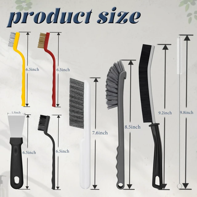 Alt view image 7 of 7 - 15-Piece Stiff Bristle Gap Cleaning Brush, Grout Cleaning Brush for Home Cleaning, Kitchen Bathroom Sink and Dead Corners