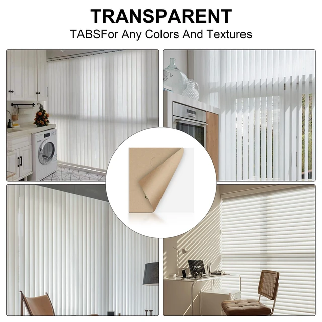 Alt view image 3 of 7 - 60 Pack Clear Vertical Blinds Repair Tabs, Replacement Slats Fixing Kit