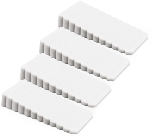 Main image of 4 Pack Mini Scratch-Resistant Rubber Door Stopper for Door Bottom, Bedroom and Office, White