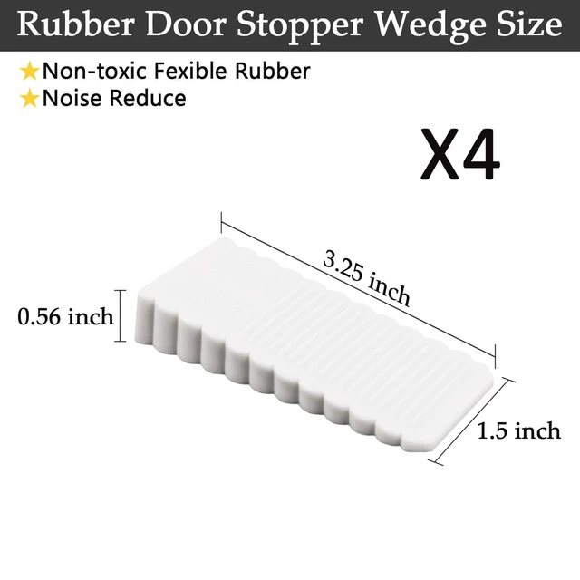 Alt view image 3 of 6 - 4 Pack Mini Scratch-Resistant Rubber Door Stopper for Door Bottom, Bedroom and Office, White