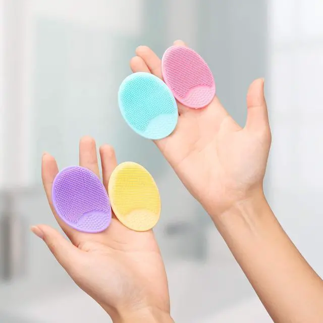 Alt view image 3 of 7 - JEXCULL Soft Silicone Facial Cleansing Brush, 4-Pack, for Deep Cleansing, Exfoliating, Blackhead, Acne, Pores, Cradle Cap