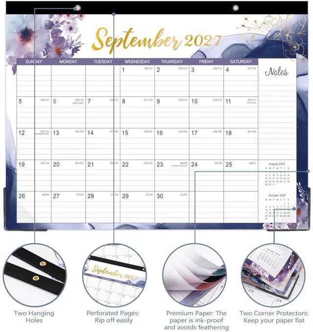 Alt view image 5 of 6 - 2026-2027 18-Month Desktop/Wall Calendar, July 2026 to December 2027, 14.6 x 11.5 Inches, Family Monthly Calendar for Office or School