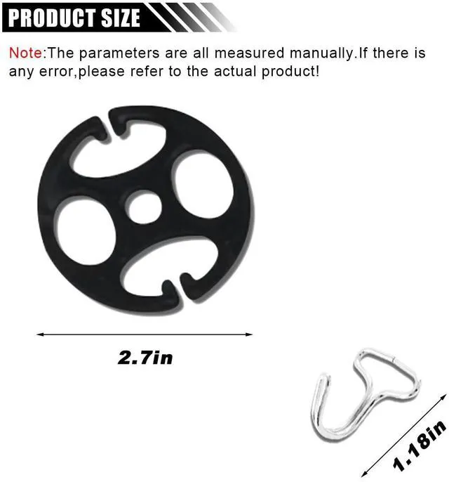 Alt view image 2 of 6 - 24Pcs Car Seat Cover PlumBlossom Metal Hooks, 12Pcs Metal Hooks Lock Clip Plastic Fixing Buckle Set + 12Pcs Plastic Car Seat Cover Clips for Car Seat Replacement (Black)