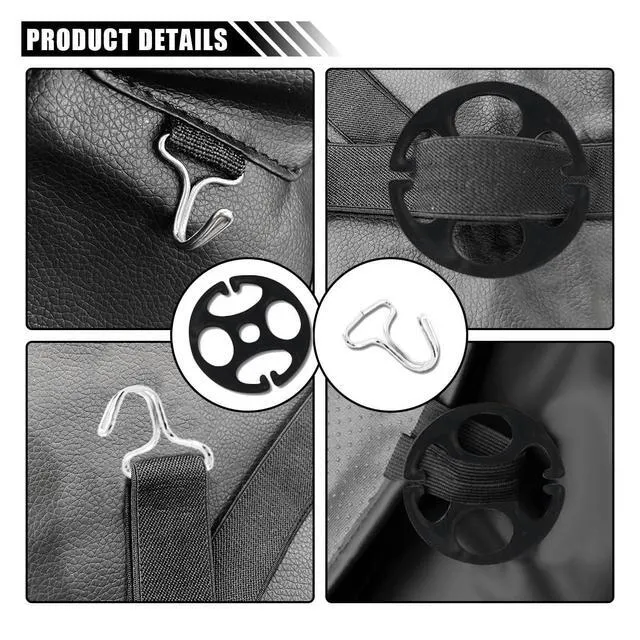 Alt view image 4 of 6 - 24Pcs Car Seat Cover PlumBlossom Metal Hooks, 12Pcs Metal Hooks Lock Clip Plastic Fixing Buckle Set + 12Pcs Plastic Car Seat Cover Clips for Car Seat Replacement (Black)