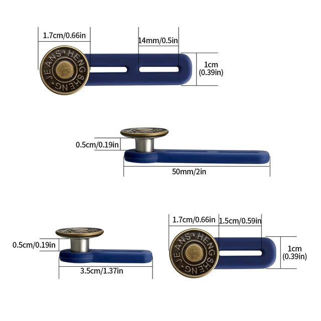 Alt view image 4 of 7 - 6-Pack Jean Button Extender, Men Women Pants Waist Extension, Stretchable Seamless Instant Belt Button Extender, Metal Silicone, 2 Sizes