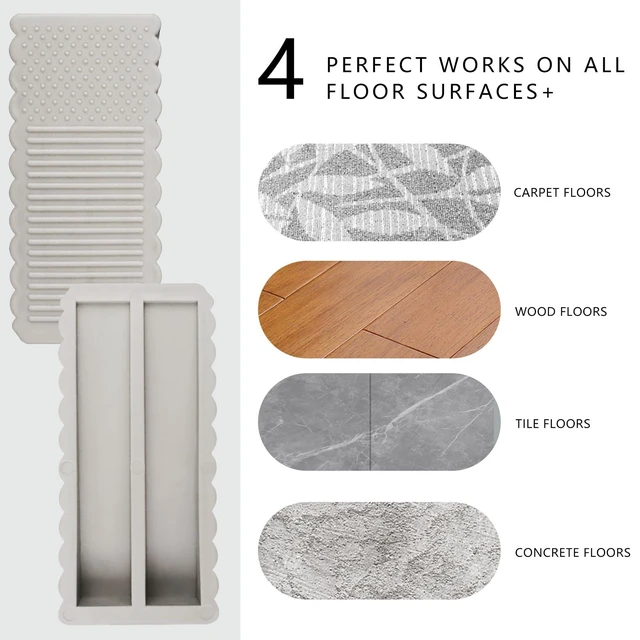 Alt view image 5 of 5 - 4-Pack Mini Door Stoppers TPE Door Wedges for Door Bottom, Floor Gap, Various Surfaces, Gray