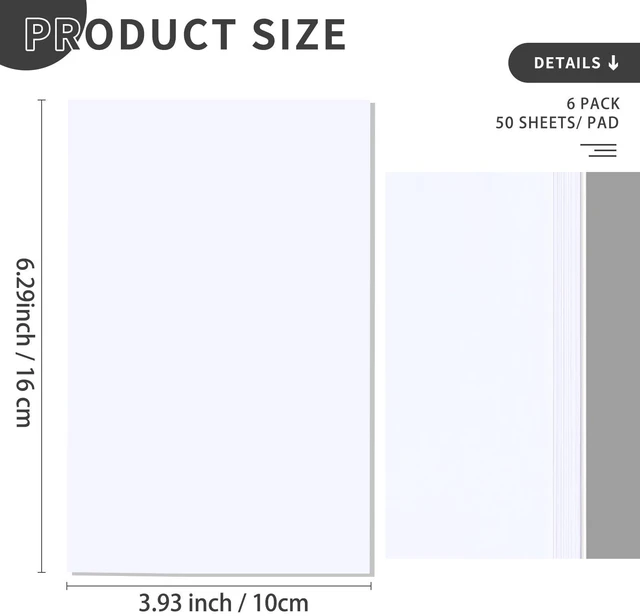 Alt view image 3 of 6 - QiCheng Memo Pad 4x6 Inches 50 Sheets Scratch Pad Blank Writing Notepad (6 Pack)