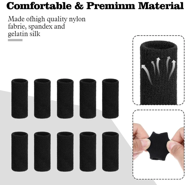 Alt view image 5 of 7 - ElevateTech 10-Pack Finger Support Sleeves, Arthritis Compression Gloves, Elastic Thumb Splint for Pain Relief, Breathable Finger Tape for Basketball Golf Sports