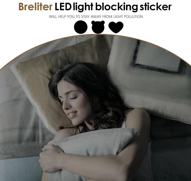 Alt view image 5 of 7 - Breliter Light Blocking Stickers - 144 Pack with Tweezers, LED Light Dimming Covers for Router, Monitor, Appliance, Blocks 95%-100% LED Light
