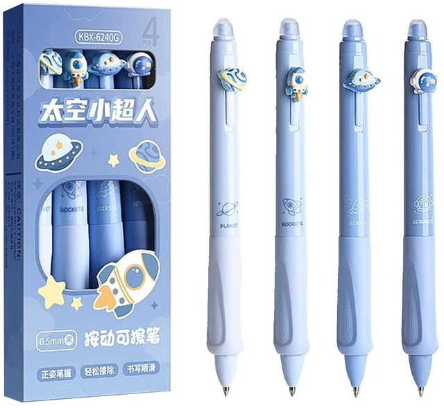 Main image of YYaaloa 4 Pack Retractable Erasable Gel Pens, Fine Point 0.5mm, Black Ink, Blue, Black